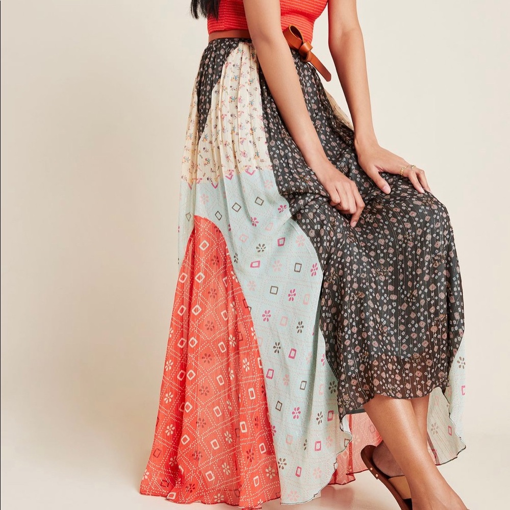 NWT Anthropologie Anthro Margot Pleated Maxi Skirt